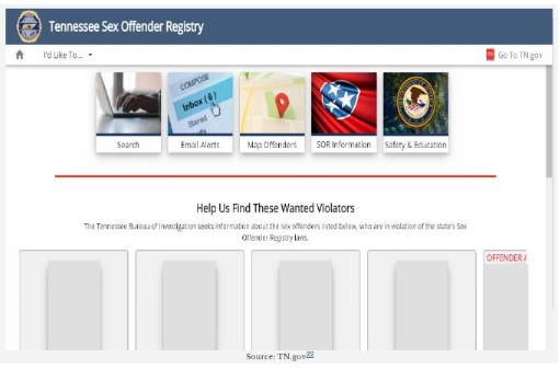 Tennesse Sex Offender Registry